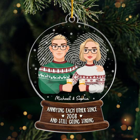 Cheers To A Merry Christmas - Couple Personalized Acrylic Ornament - Christmas Gift For Husband Wife, Anniversary