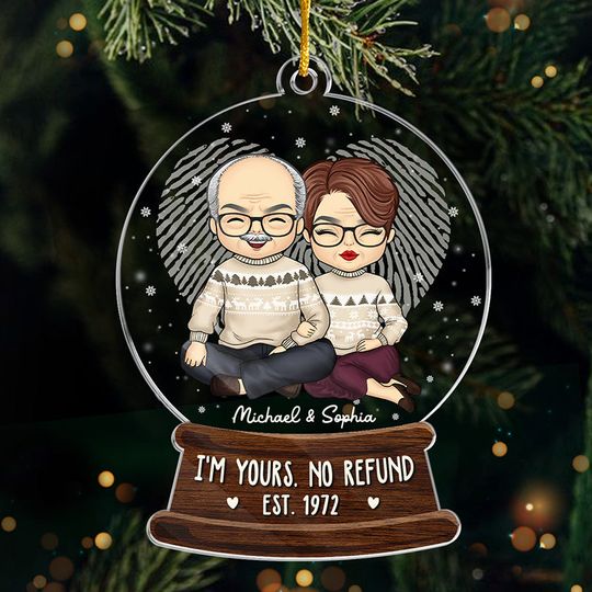 I'm Yours, No Refund - Couple Personalized Acrylic Ornament - Christmas Gift For Husband Wife, Anniversary
