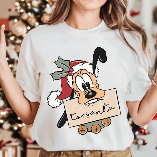 Disney Pluto Dog Christmas Shirt, Mickey and Friends Merry Christmas Shirt