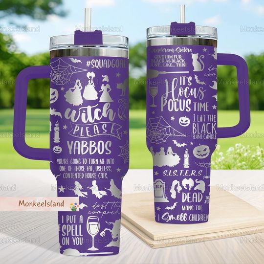 Halloween Hocus Pocus 40oz Tumbler, Sanderson Sisters Tumbler, Disney Witches Tumbler