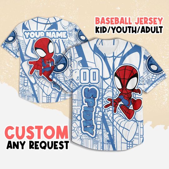 Personalized Spidey Baseball Jersey, Disney Spiderman Spidey Baseball Jersey