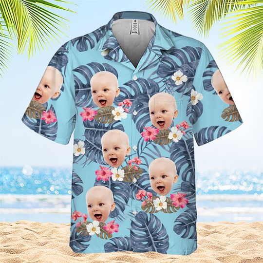 Custom Photo Tropical Leaves Summer Vibe - Family Personalized Unisex Hawaiian Shirt - Summer Vacation Gift, Gift For Family Members