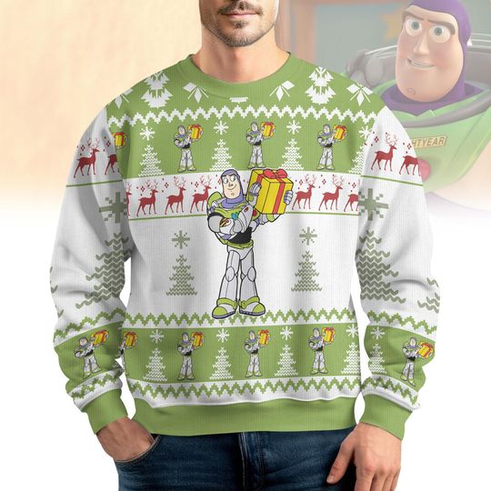 Buzz Lightyear Toy Story Ugly Christmas Sweater, Disney Xmas Sweatshirt