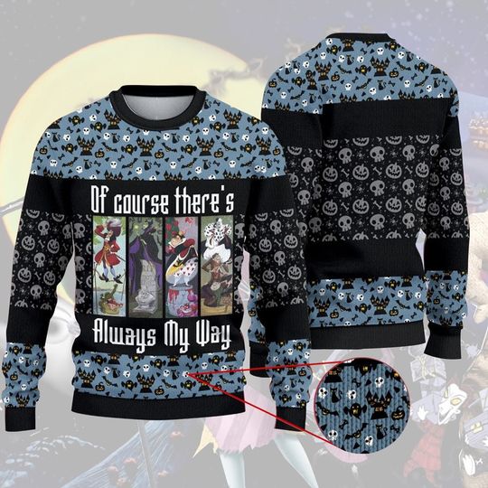 The Villains Haunted Mansion Christmas Ugly Sweater, Disneyland Villains Christmas Sweatshirt