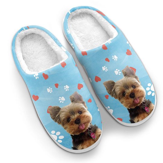 Custom Photo Pawsitively Chilly Merry And Bright - Dog & Cat Personalized Slippers