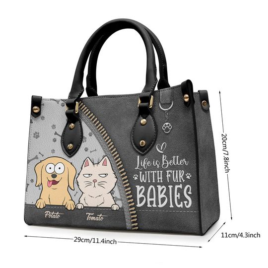 Follow Me Everywhere - Dog & Cat Personalized Custom Leather Handbag, Pet Lovers