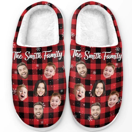 Custom Photo Make Family Time Extra Special With Warm Fluffy Footwear - Family Slippers
