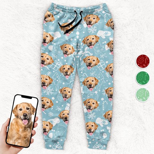 Custom Photo My Little Dog - Dog & Cat Personalized Pajama Pants - Christmas Gift