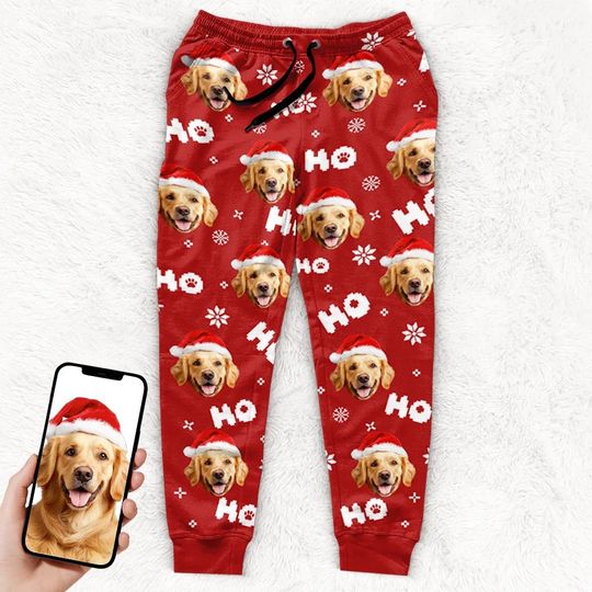 Custom Photo Furry Friends Make Christmas Bright - Dog & Cat Personalized Pajama Pants