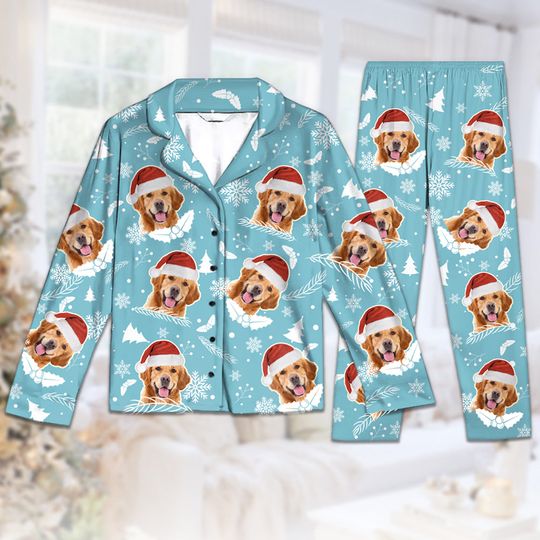 Happy Pawlidays, Christmas Is Coming - Dog & Cat Personalized Face Photo Pajamas Set