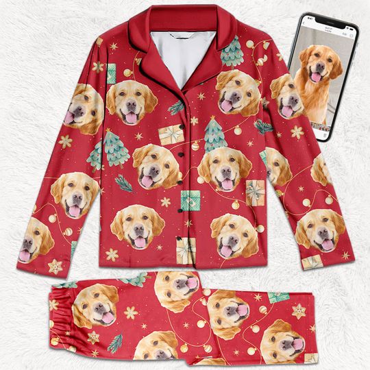 Custom Photo Furst Christmas Together - Dog & Cat Personalized Pajamas Set
