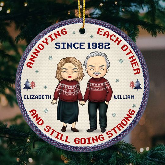Annoying Each Other - Personalized Acrylic Christmas Ornament - Gift For Couple, Husband Wife, Anniversary, Engagement, Wedding, Marriage Gift, Christmas Gift