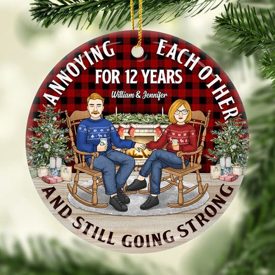 Annoying Each Other - Personalized Acrylic Christmas Ornament - Gift For Couple, Husband Wife, Anniversary, Engagement, Wedding, Marriage Gift, Christmas Gift