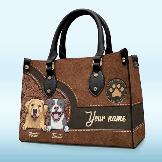Life Is Better With Fur Baby - Dog & Cat Personalized Custom Leather Handbag