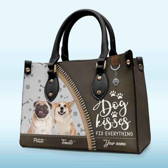 Custom Photo Life Is Better With Fur Babies - Dog & Cat Personalized Leather Handbag