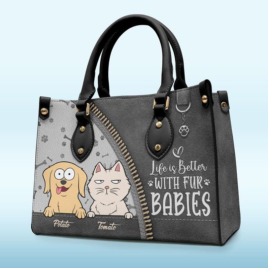 Follow Me Everywhere - Dog & Cat Personalized Custom Leather Handbag, Pet Lovers