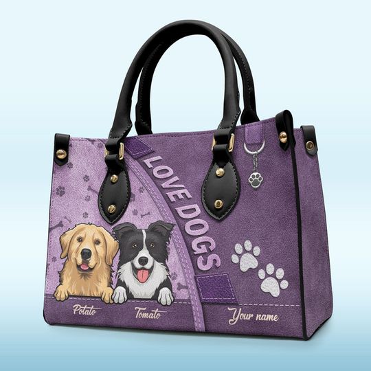 Dogs Make Our Lives Whole - Dog & Cat Personalized Custom Leather Handbag
