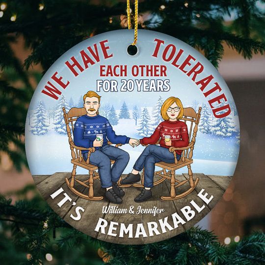 It's Remarkable That We've Tolerated For Decades - Personalized Acrylic Christmas Ornament - Gift For Couple, Husband Wife, Anniversary, Engagement, Wedding, Marriage Gift, Christmas Gift