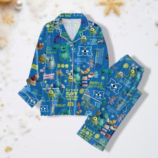 Disney Monsters Inc Christmas Pajamas Set, Monsters Inc Very Merry Christmas