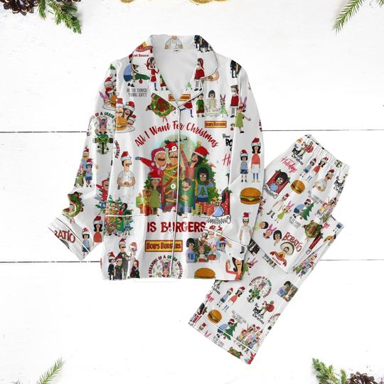 Bobs Burgers Christmas Pajamas, Bobs Berger Pajamas, Belcher Family Pajamas