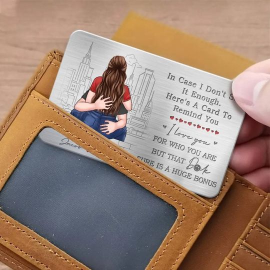 Never Enough To Say I Love You - Couple Personalized Custom Aluminum Wallet Card