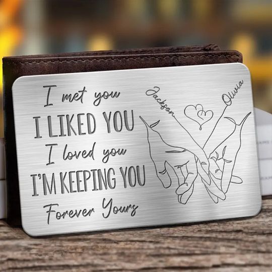 Loved You Then, Love You Still - Couple Custom Aluminum Wallet Card - Gift For Anniversary