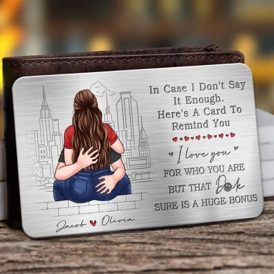 Never Enough To Say I Love You - Couple Personalized Custom Aluminum Wallet Card