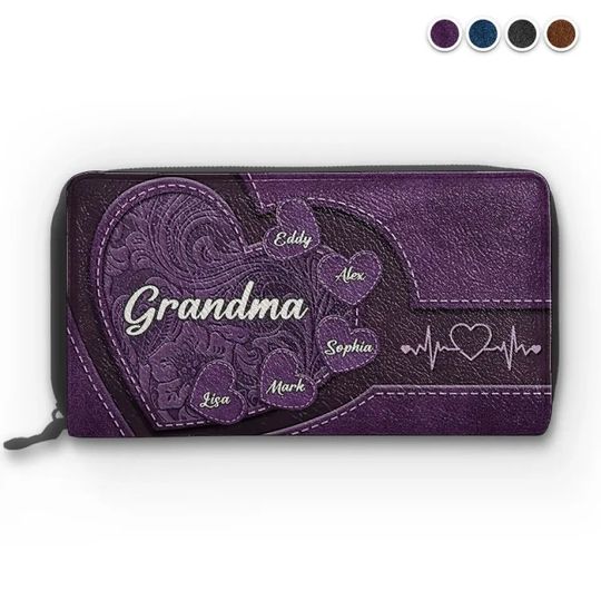 Hold My Hand, Hold My Heart - Family Personalized Custom Clutch Purse - Mother's Day