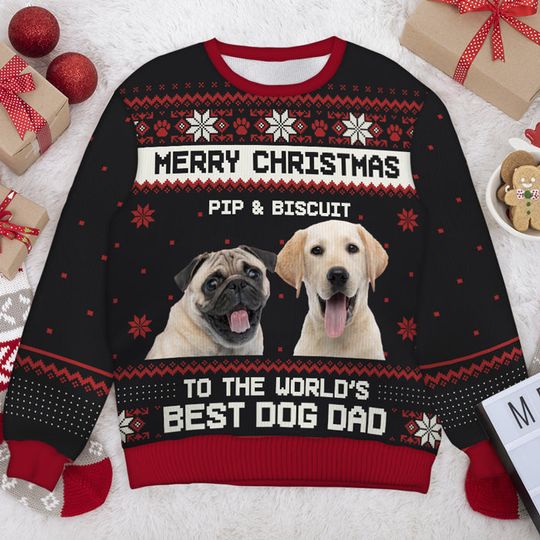 Ya Filthy Animal Merry Christmas - Personalized Ugly Christmas Sweatshirt for Dog Lovers