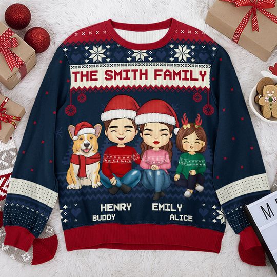 Family Sparkle at Christmas Personalized Sweatshirt