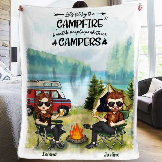 The Best Memories Are Made Camping Custom Husband Wife Camping Lover Personalized Blanket