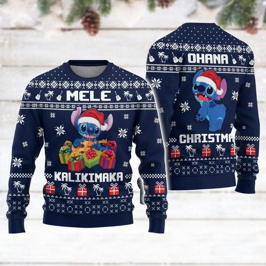 Christmas Stitch Ugly Sweater, Disneyland Trip Xmas Shirt, Magic Kingdom Xmas