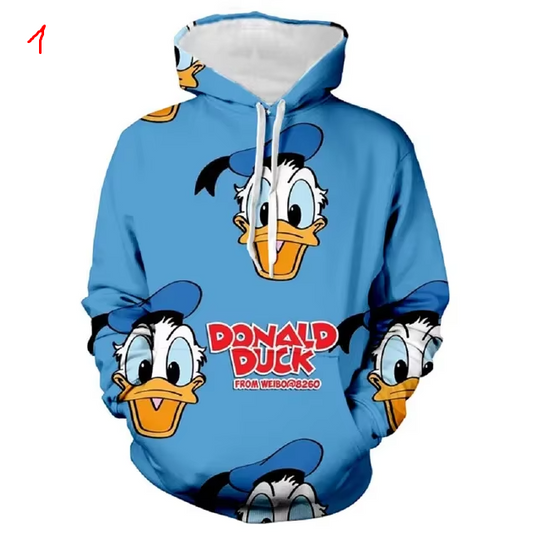 Autumn and Winter Disney Donald Duck Hooded Jumper 3D Printing  Hoodie
