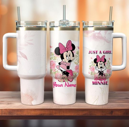 Personalized Minnie Mouse 40 Oz Tumbler, Mickey Mouse Tumbler, Disney Tumbler Cup
