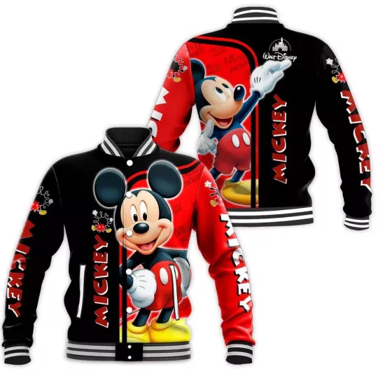 Custom Name Mickey Mouse Disney Baseball Jacket