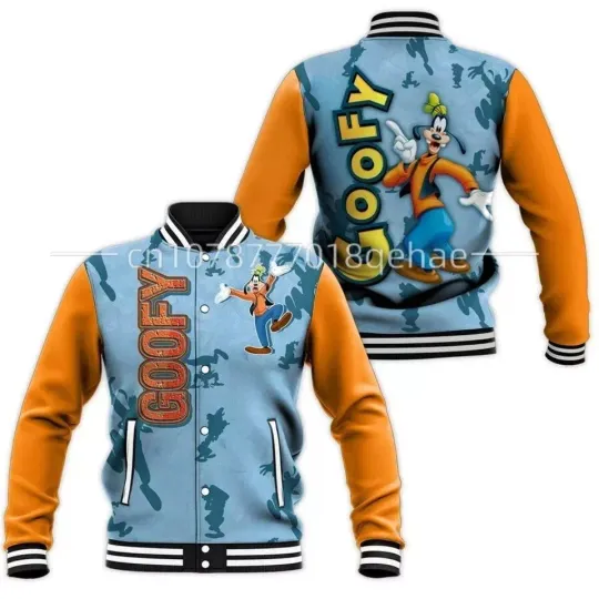 New Disney Goofy Cartoon Baseball Jacket