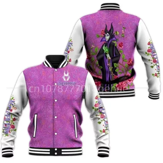 New Male*ficent Baseball Jacket Disney Male*ficent Cartoon