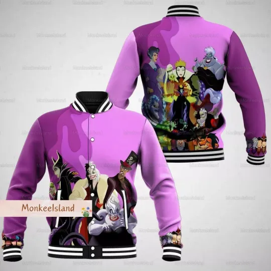 Urs*ula, Evil Que*en Baseball Jacket, Disney Villains Jacket, Que*en Of Hearts