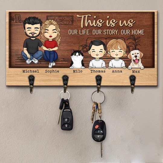 Our Story, Our Life - Custom Family Key Holder for Gifts