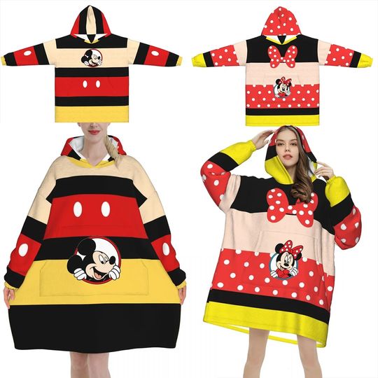 Disney Minnie And Mickey Couple Blanket Hoodie Men Women