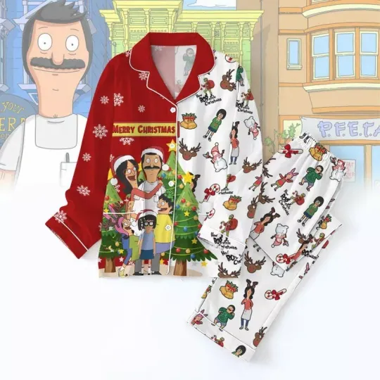 Bobs Burgers Christmas Pajamas Set, Belcher Pajamas Set, Bobby Hill Movie Xmas