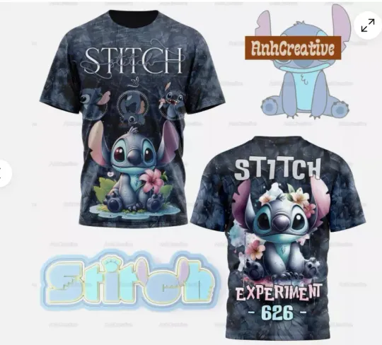 Disney Stitch 3D T-SHIRT HALLOWEEN GIFT CHRISTMAS GIFT