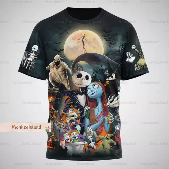 Nightmare Before Christmas Shirt  Jack And Sally 3D Shirt  Disney