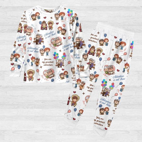 Carl And Ellie Pajamas Set, Up Movie Women Pajamas, Disney Pixar Up