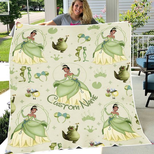 Personalized The Princess and the Frog Disneyland Princess Tiana Blanket, Baby Girl