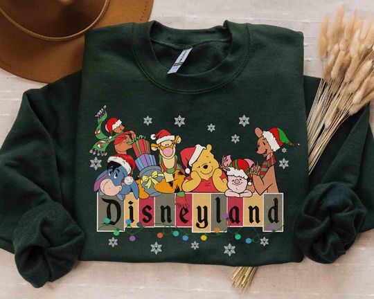 Vintage Disneyland Christmas Sweatshirt, Magical Land Winnie The Pooh Xmas Sweatshirt
