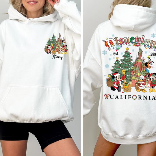 Custom Disney Christmas Hoodie,Disney Mickey and Friends Xmas Hoodie,Christmas Party Hoodie