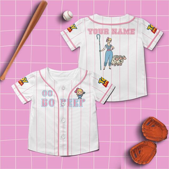 Custom BoPeep in Toy Story Baseball Jersey, Toy Story Baseball Jersey Shirt, Disney Pixar Shirt