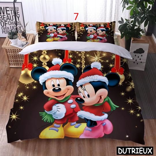 Cute Disney Minnie Mouse Kawaii Bedding Set Mickey Mouse 3D Cartoon