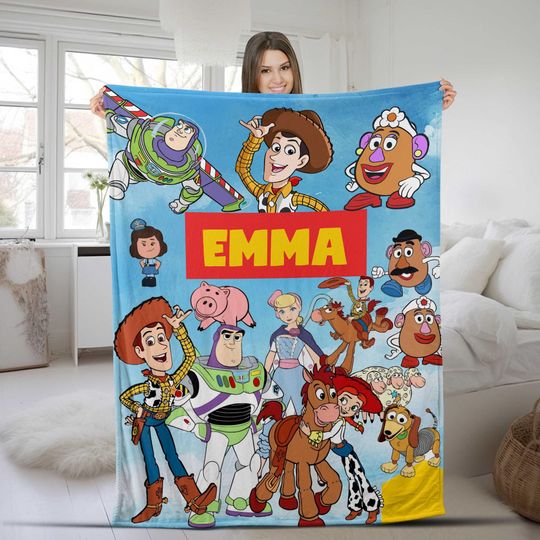 Personalized Toy Story Blanket, Disneyland Toy Story Blanket, Woody Buzz Lightyear Blanket